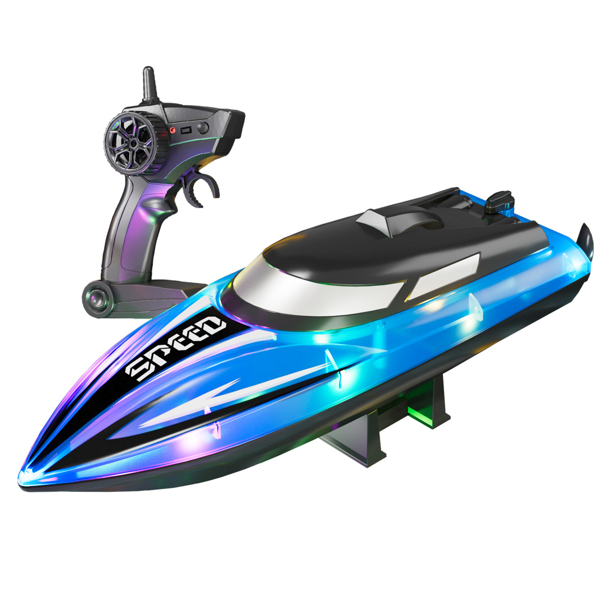 RC Shark Speedboat ความเร็วสูงรีโมทคอนโทรลเรือ Auto Flip Recovery ของเล่นกันน้ําสําหรับชายของขวัญสําเร็จการศึกษา, Tech Racing น้ํารถ