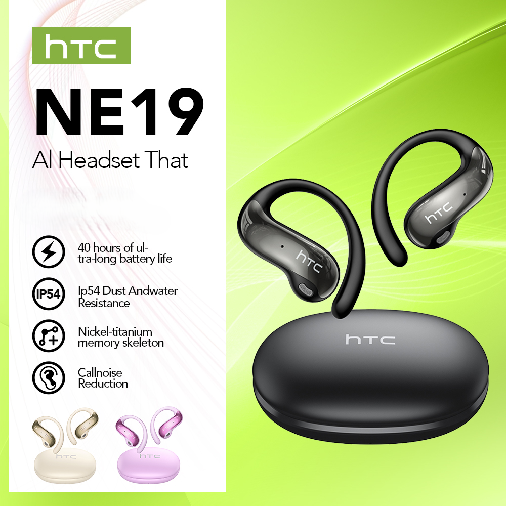 HTC NE19 หูฟัง OWS เปิดหู AI การแปล ENC หูฟังการเดินทางเพื่อธุรกิจสมาร์ทโฟนไร้สายชุดหูฟังสเตอริโอเพลง หูฟัง TWS