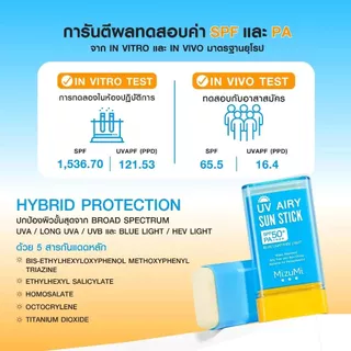 MizuMi UV Airy Sun Stick SPF50+ PA++++ ครีมกันแดดสติ๊ก กันแดดแบบแท่ง