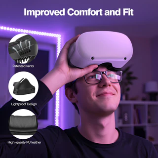 อินเทอร์เฟซใบหน้า Face Cover Pad Cushion สําหรับ Oculus Quest 2 Meta VR อุปกรณ์เสริม