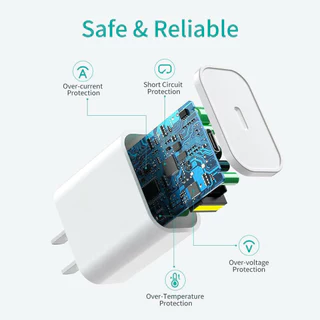 ที่ชาร์จเร็ว 20W สําหรับ iPhone 13 mini, 12, 11 Pro, 14 Pro Max Plus, X, XR, XS พร้อมสายชาร์จเร็ว 1 เมตร