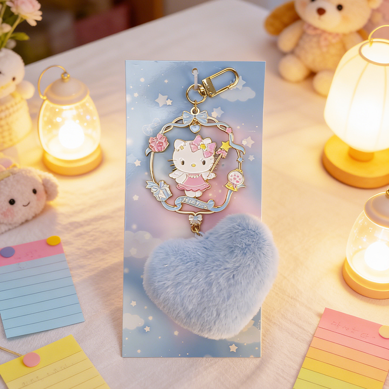 MINISO  ซานริโอ เพกาซัส มินิ ซีรีส์ – น่ารัก & หัวใจ & จี้โลหะ (สไตล์เฮลโลคิตตี้, ฟ้า & ชมพู) ขนาด 20ซม. × 9ซม. × 3ซม. ราคา ถูกที่สุด ดีลบีเคเค แกลเลอรีภาพที่ 6