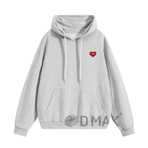 WINTY Hoodie เสื้อคลุมแขนยาวมีฮู้ด คอสวม ปักลายหัวใจ ผ้าคอตตอนวอร์ม กันหนาว กันแดด