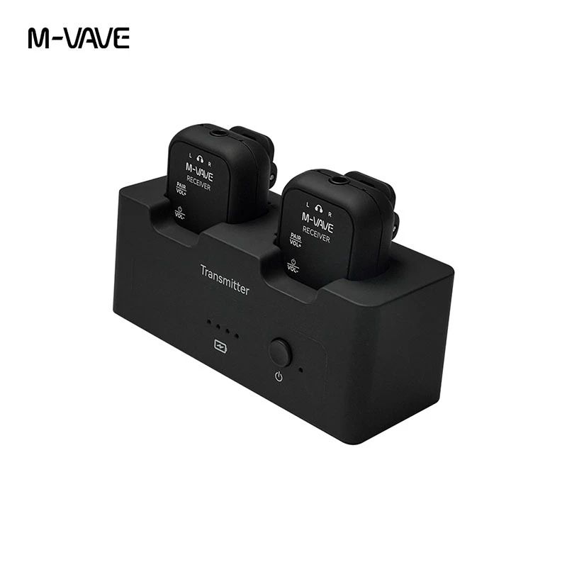 M-VAVE WP-12 ระบบอินเอียร์ไร้สาย 2.4G - เครื่องส่งแบบชาร์จใหม่ได้ พร้อมชุดรับสัญญาณ 2 ชุด ของขวัญดนต