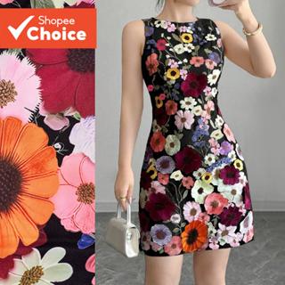 Lovito เดรสผู้หญิงสไตล์หรูหรา ลายดอกไม้ สําหรับฤดูใบไม้ผลิ/ฤ…