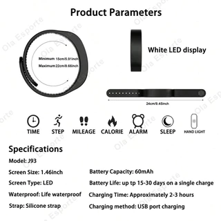 สายรัดข้อมืออัจฉริยะ หน้าจอ LED ดิจิทัล กันน้ํา นาฬิกาอัจฉริยะ ติดตามสุขภาพ นับจํานวนก้าว ตัวติดตามการออกกําลังกาย แจ้งเตือนด้วยการสั่น