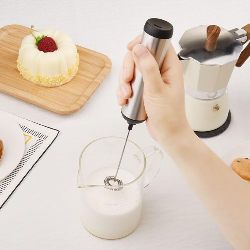 เครื่องตีฟองนมไฟฟ้า USB ชาร์จมือถือกาแฟ Frother สําหรับ Cappuccino ช็อกโกแลตร้อน ราคา ถูกที่สุด ดีลบีเคเค แกลเลอรีภาพที่ 3
