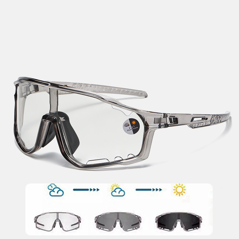 แว่นกันแดดปั่นจักรยานแบบโฟโตโครมิกทั้งกลางวันและกลางคืนใช้คู่กีฬากลางแจ้งถนนแว่นตากันลมทุกเพศ