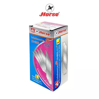 ใบมีดคัตเตอร์ ขนาด 18 มม. มุม 30 องศา รุ่น H-30L ยี่ห้อ Horse ตราม้า บรรจุ 10 หลอด/กล่อง