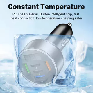 ที่ชาร์จรถยนต์ 5 พอร์ต อะแดปเตอร์ชาร์จเร็วแบบ USB-C PD QC3.0 สําหรับ iPhone, Samsung, Huawei, Xiaomi