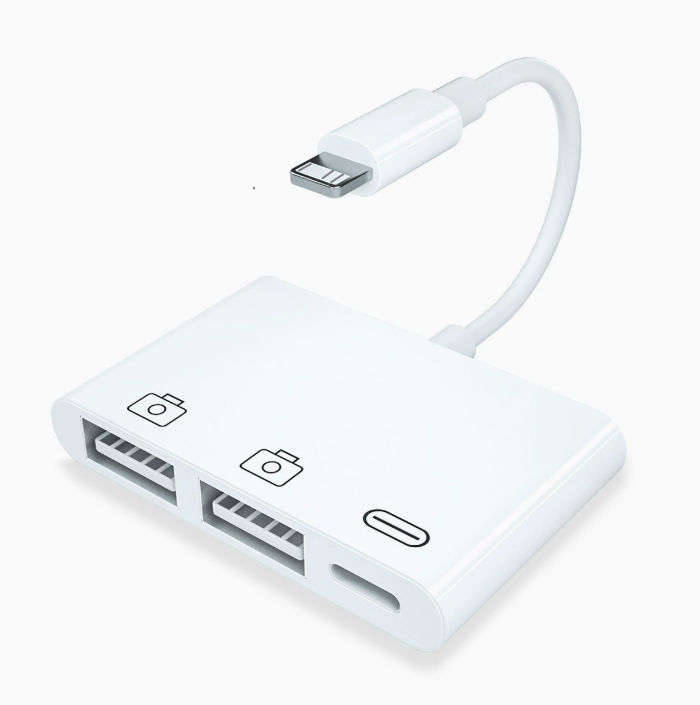 อะแดปเตอร์ข้อมูล USB 3.0 OTG แบบ 3-in-1 สําหรับ iPhone 14 13 12 Pro Max iPad คีย์บอร์ด เมาส์