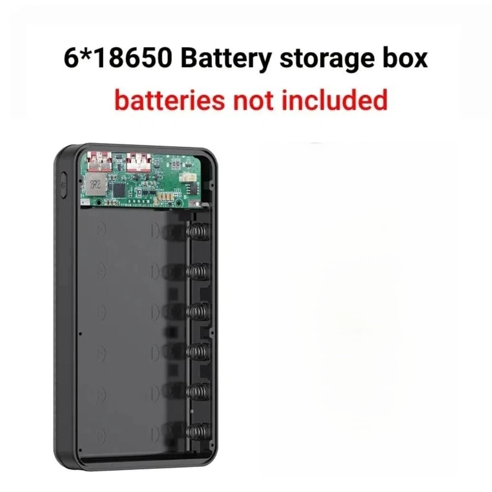 กล่องแบตเตอรี่สํารองพกพา 6x18650 รองรับการชาร์จเร็ว 37.5W พอร์ตคู่ USB Type C ใช้งานได้กับสมาร์ทโฟนทุกรุ่น เคสใส่แบตเตอรี่ 18650 DIY thumbnail 8