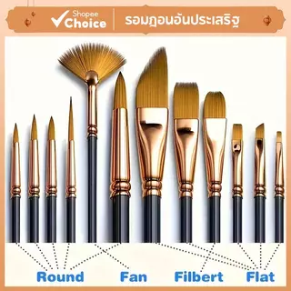 มืออาชีพศิลปินชุดแปรงน้ํามันภาพวาดอะคริลิพรีเมี่ยม12ชิ้นสําหรับนักเรียนจิตรกรของขวัญวันหยุดอุปกรณ์ศิลปะ