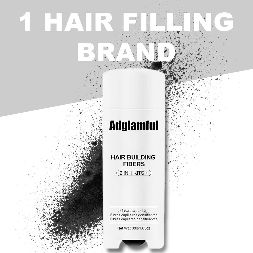 Adglamful 30g กด Assist Hair Building Fibers ด้านล่างขวดกันน้ําธรรมชาติ Hair Loss คอนซีลเลอร์