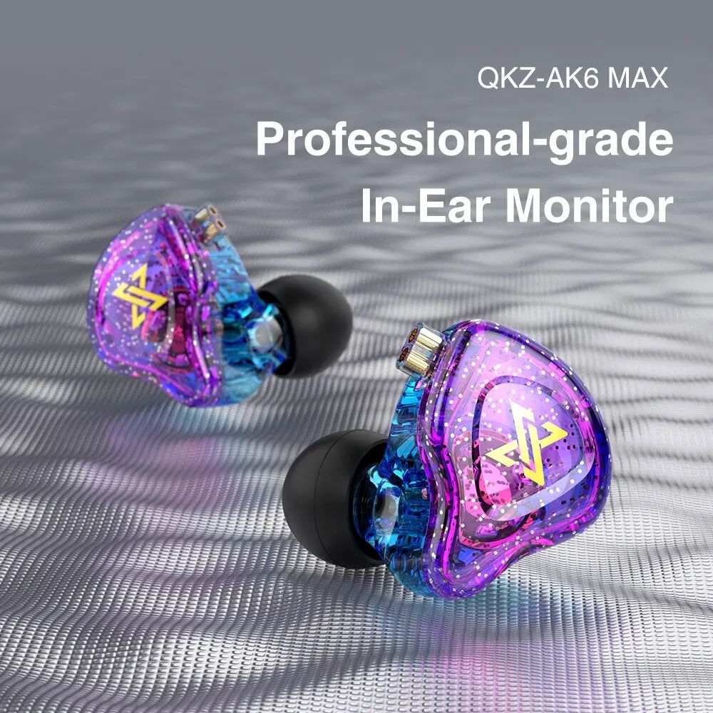 QKZ AK6 Max หูฟังแบบมีสาย Deep Bass HiFi สเตอริโอเสียงรบกวน Cancelling หูฟังวิ่งกีฬา Gaming Music Mo