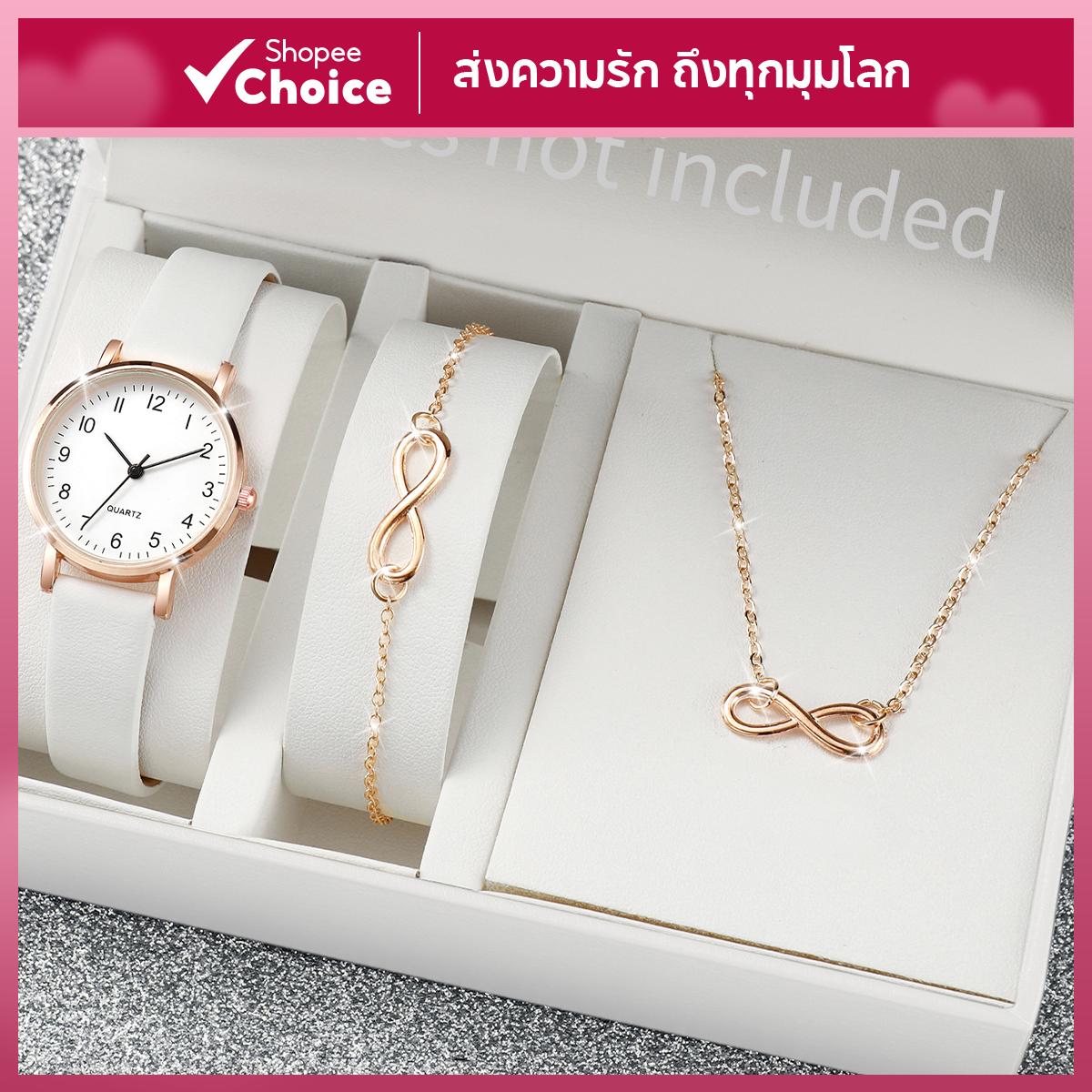 มินิมอลตัวเลขอาหรับนาฬิกาควอตซ์สายหนังบางโชคดี8เสน่ห์ผู้หญิงที่สง่างาม