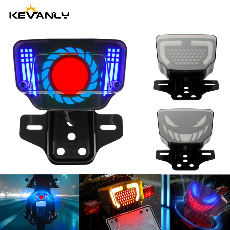 LED ไฟท้ายรถจักรยานยนต์ Demon Eyes ออกแบบเบรคหยุดโคมไฟสําหรับ Honda TMX 155 CG125
