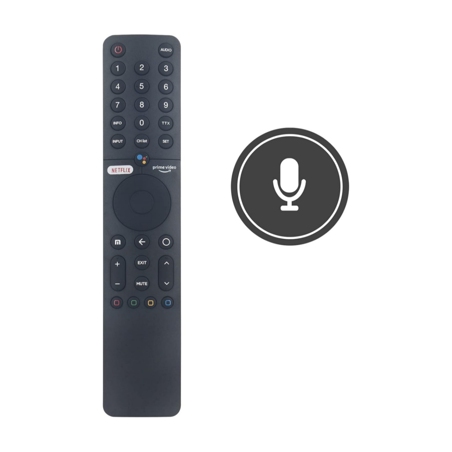 รีโมทคอนโทรลเปลี่ยนสําหรับทีวี Xiaomi Q1, Q1E, P1, P1E พร้อมบลูทูธและฟังก์ชันควบคุมด้วยเสียง ใช้ร่วม