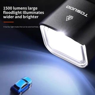 ไฟหน้าจักรยาน TOSUOD 1500 ลูเมน แบตเตอรี่ 4800mAh กันน้ํามาตรฐาน IPX6 มีโหมดแสงสว่าง 4 แบบ