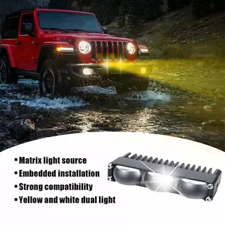 แถบไฟ LED บาง 60W ไฟตัดหมอกแบบสองสี เหลือง/ขาว สําหรับ UTV ATV รถออฟโรด