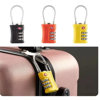 Travel Lock ล็อครหัสผ่าน 3 หลัก Compliant พร้อมมาตรฐาน Tsa33w พร้อมสายเหล็ก