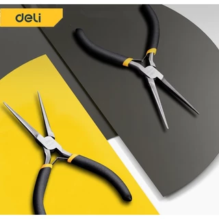 คีมปากแหลมขนาดเล็ก DELI ขนาด 6 นิ้ว เครื่องมือความแม่นยําทรงพลัง กะทัดรัด เหมาะสําหรับซ่อมอิเล็กทรอนิกส์ และงานประดิษฐ์ DIY