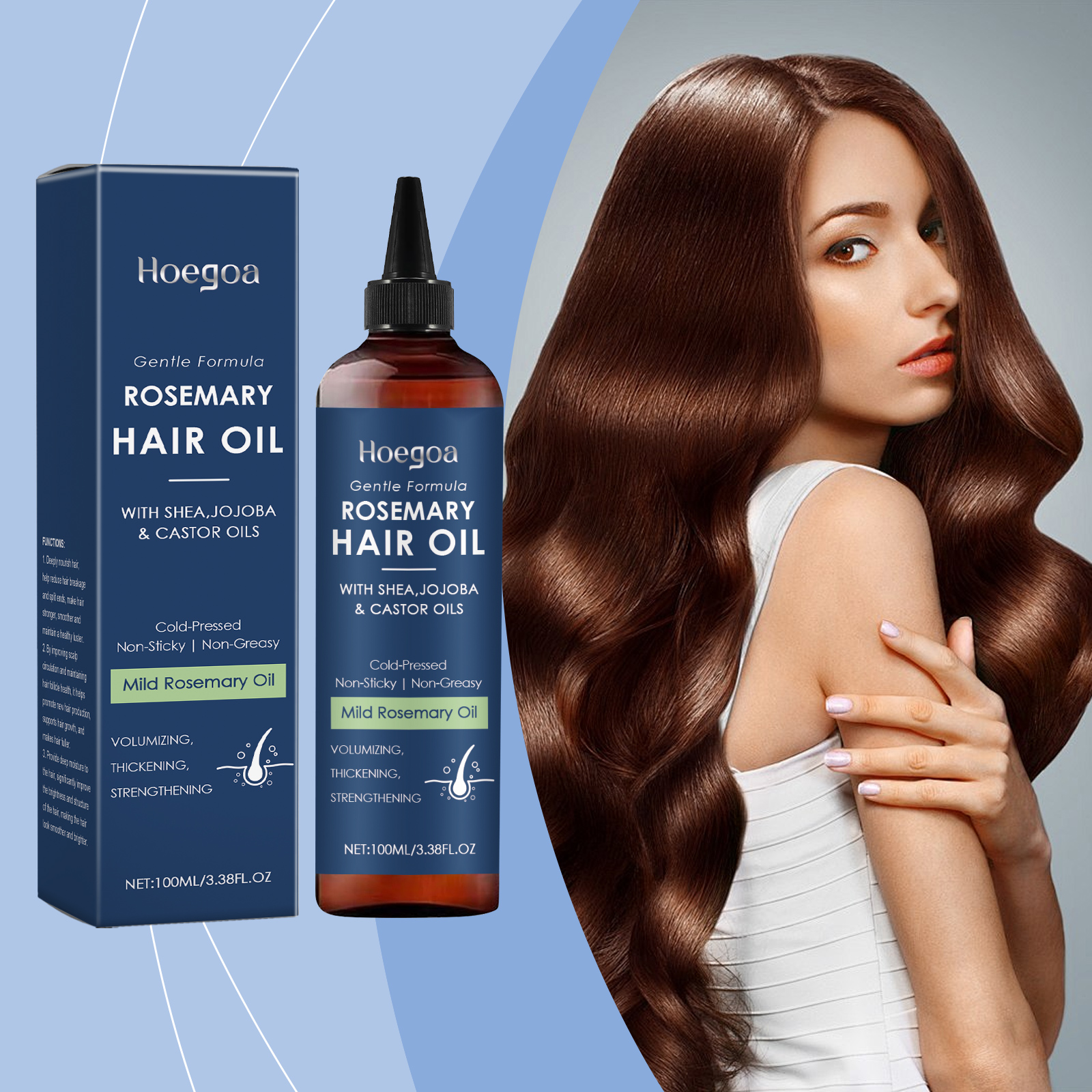 Rosemary Hair Oil 100 มล. ผสมผสาน Jojoba Oil - บํารุงหนังศีรษะ เร่งผมยาว และควบคุมผมชี้ฟู