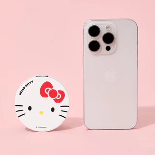 MINISO sanrio hello kitty ซีรีส์คลาสสิก - กระจกพกพาพับสองด้าน สีแดงและชมพู ขนาด 7ซม. × 7ซม. × 1ซม.