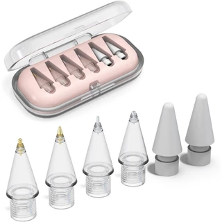 เปลี่ยน Nibs 6 ชิ้นสําหรับ Apple ดินสอ 1st 2nd Gen Pro ปากกาสไตลัสทนต่อการสึกหรอผสมการเขียนความรู้สึกชุดเคล็ดลับสําหรับการวาดภาพ