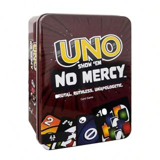Uno No Mercy กล่องเหล็กการ์ดกล่องดีบุกเกม Ruthless Unapologe…