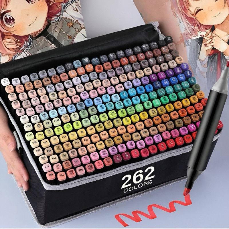 Miracle Works Dual-Tip Marker ชุดปากกาสีอุปกรณ์การเรียนเครื่องหมาย 262 Vibrant สีสําหรับ Art Design 
