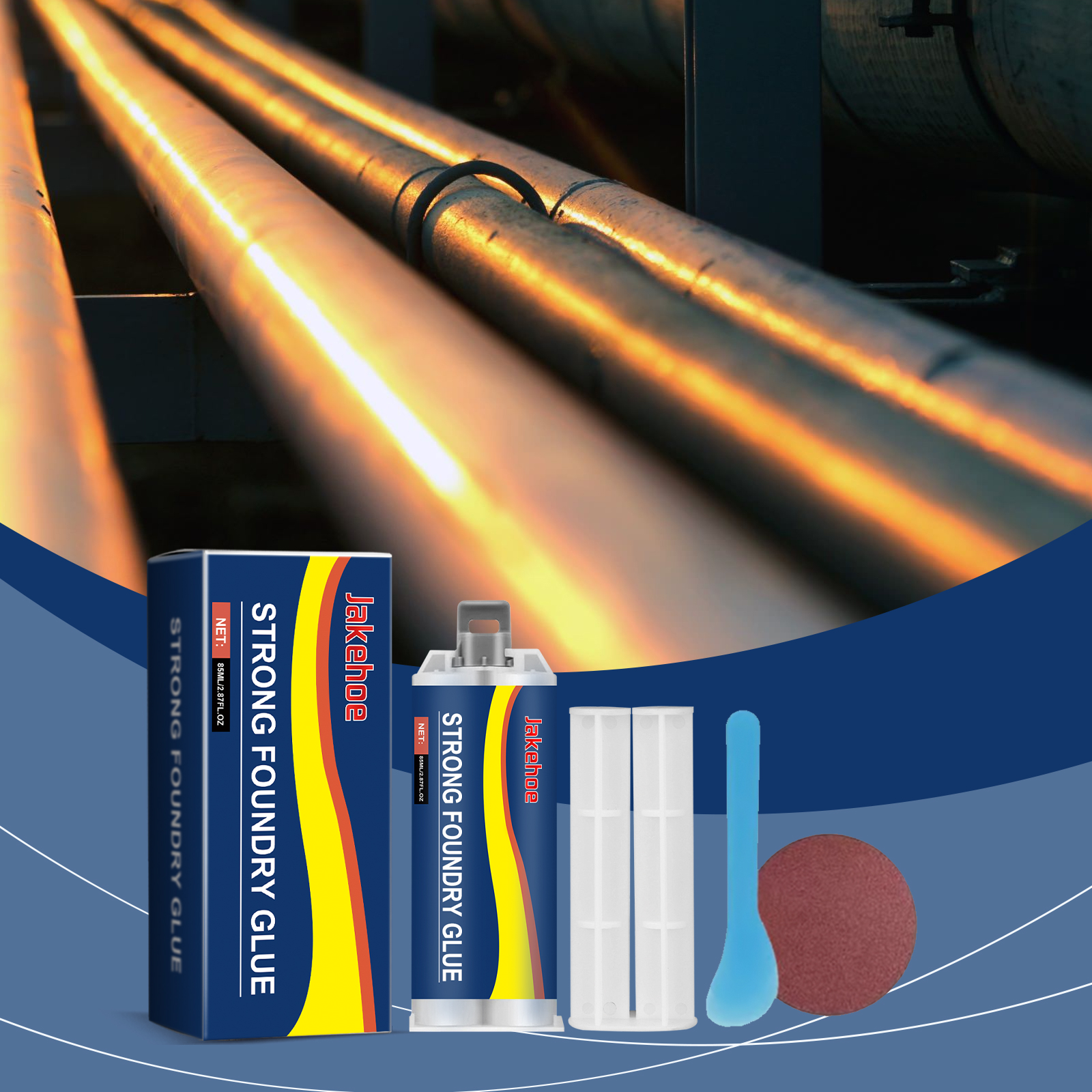 Jakehoe กาวหล่อโลหะ, AB Epoxy Repair Putty สําหรับสแตนเลสทองแดงอลูมิเนียมกันน้ํา Sealant สําหรับ DIY