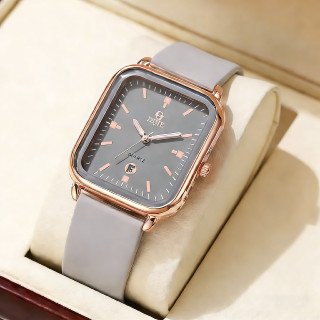 นาฬิกาผู้หญิงหรูหราเบาเรียบง่ายนาฬิกาข้อมือควอตซ์หน้าสี่เหลี…