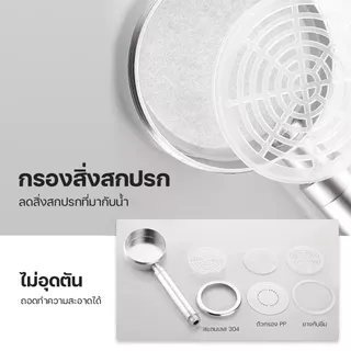 ฝักบัวอาบน้ำเพิ่มแรงดัน สแตนเลส 304 รุ่น MA-F-203S