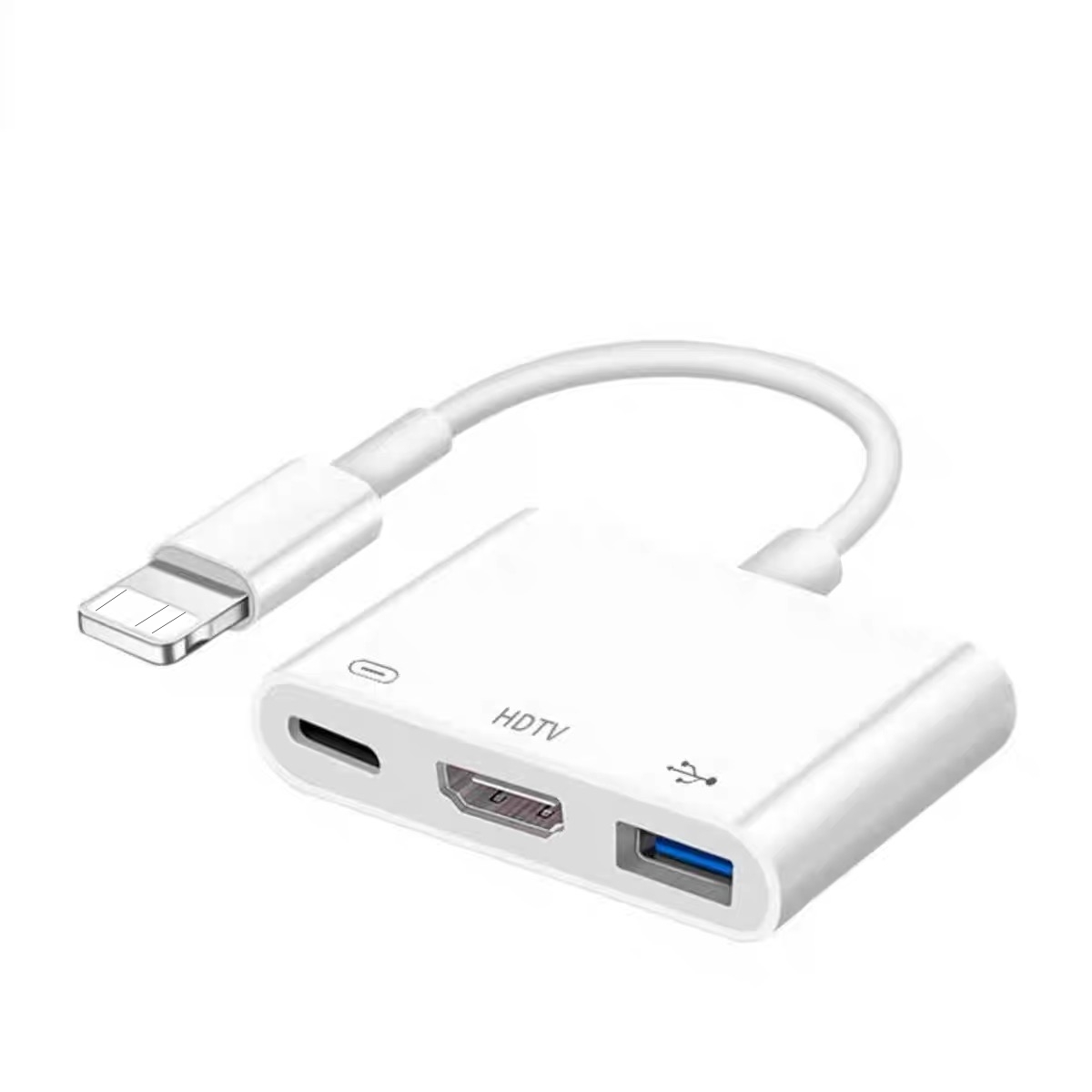อะแดปเตอร์ฮับ 3-in-1 OTG Lightning to HDMI HDTV ชาร์จ USB สําหรับ iPhone iPad L