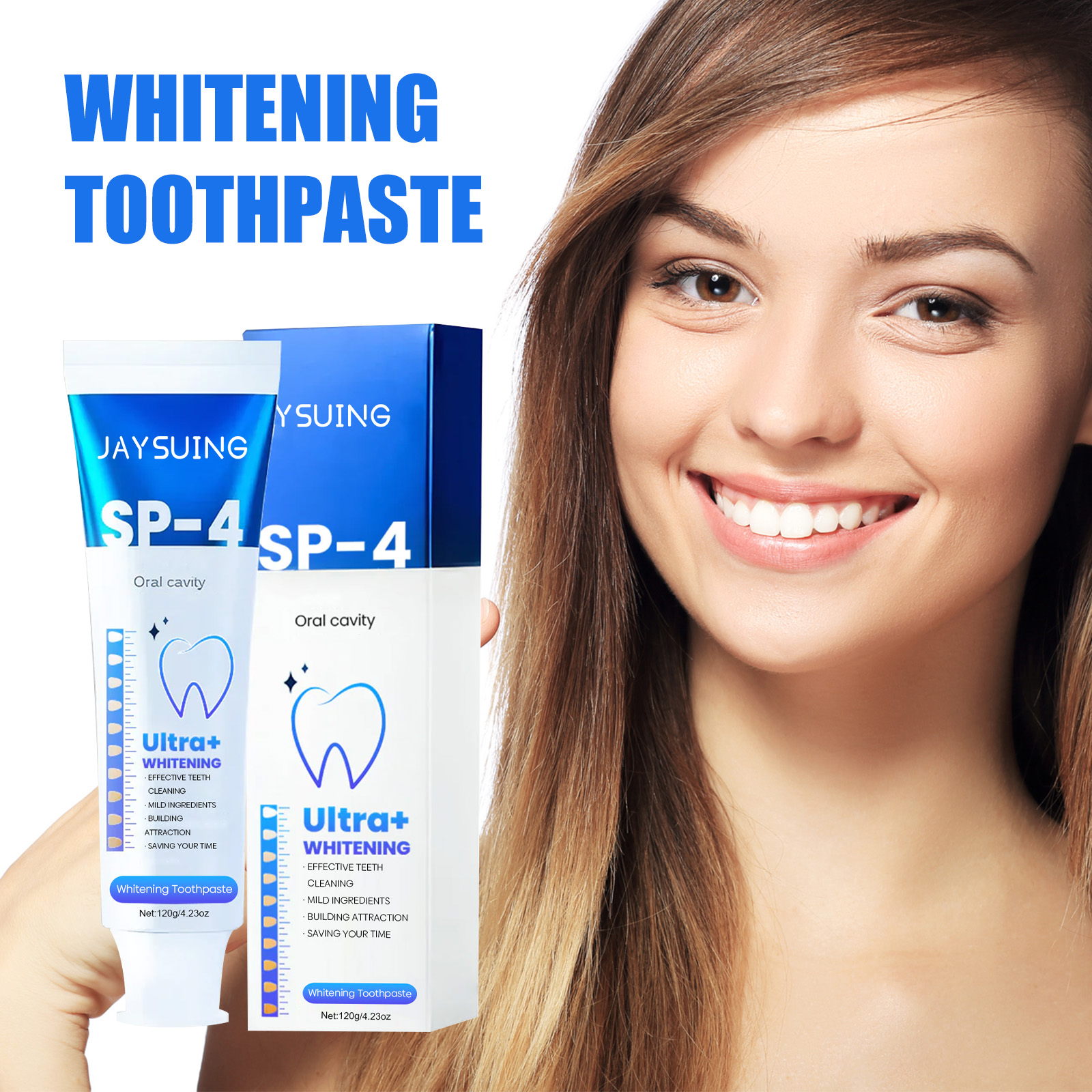 ยาสีฟัน SP-4 อัลตร้าไวท์ 120 กรัม – ทําความสะอาดล้ําลึก ขจัดคราบพลัคและคราบเปื้อน พร้อมลมหายใจสดชื่นและฟันขาวกระจ่างใส