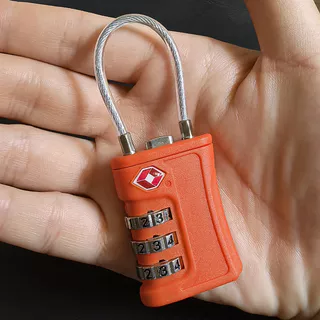 Travel Lock ล็อครหัสผ่าน 3 หลัก Compliant พร้อมมาตรฐาน Tsa33w พร้อมสายเหล็ก