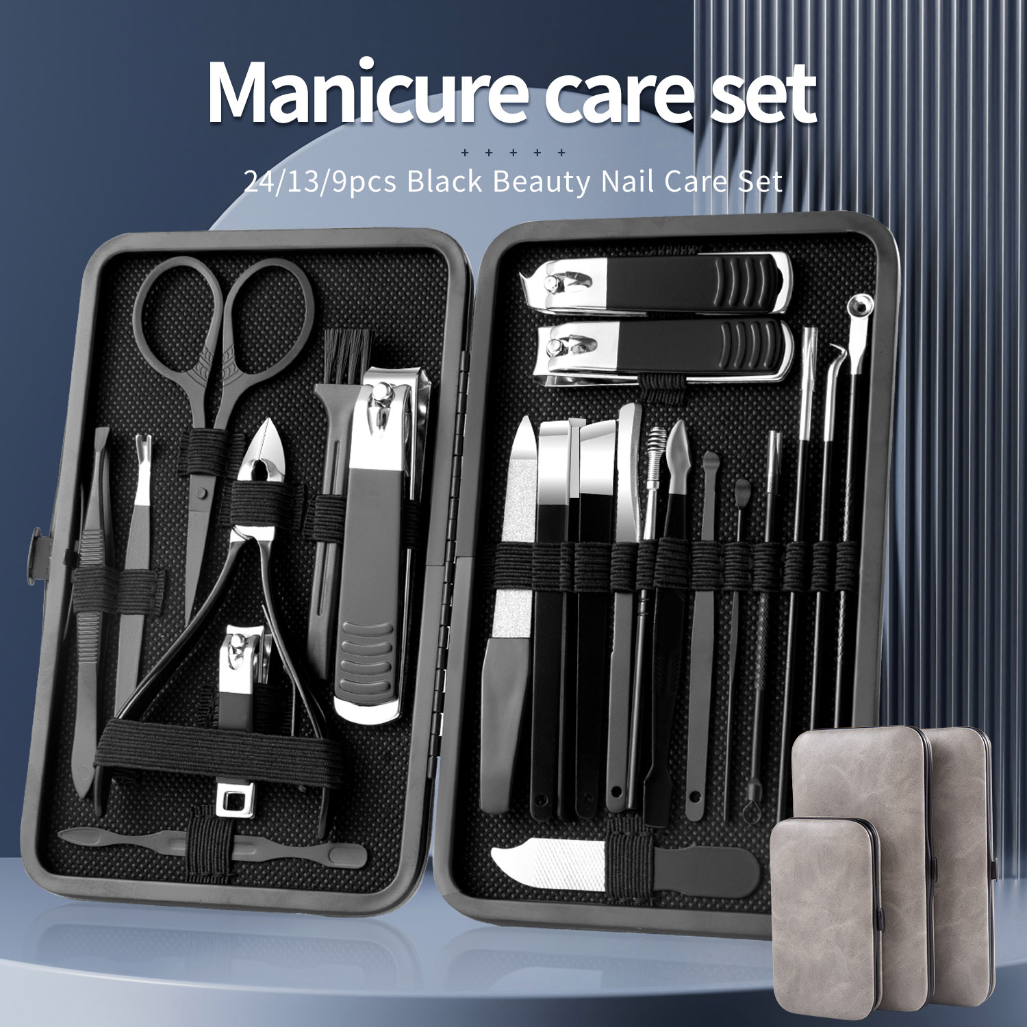 9/13/24pcs เล็บ Clipper เล็บชุดคุณภาพสูงสแตนเลสสตีลเล็บ Pedicure กรรไกร Cuticle Nipper เล็บเครื่องมือ Personal Care Kit