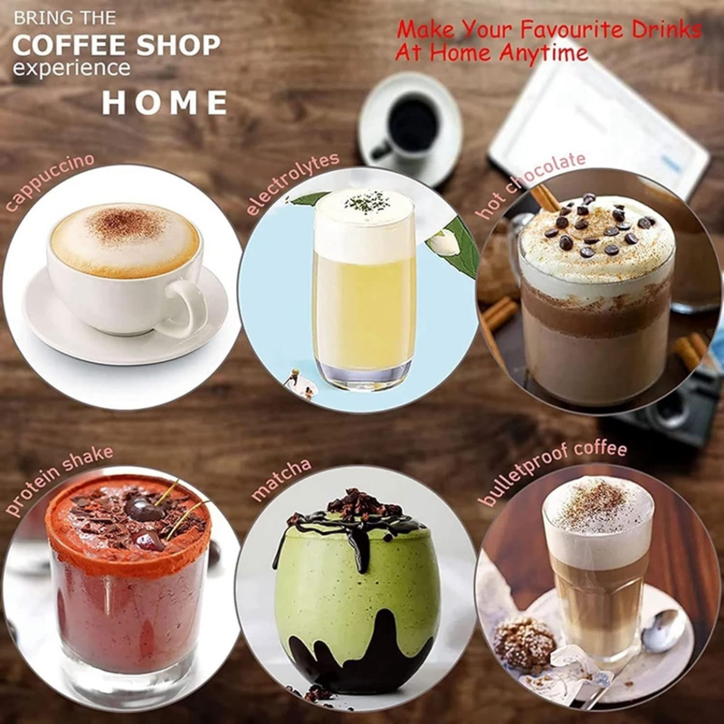 เครื่องตีฟองนมไฟฟ้า USB ชาร์จมือถือกาแฟ Frother สําหรับ Cappuccino ช็อกโกแลตร้อน ราคา ถูกที่สุด ดีลบีเคเค แกลเลอรีภาพที่ 6