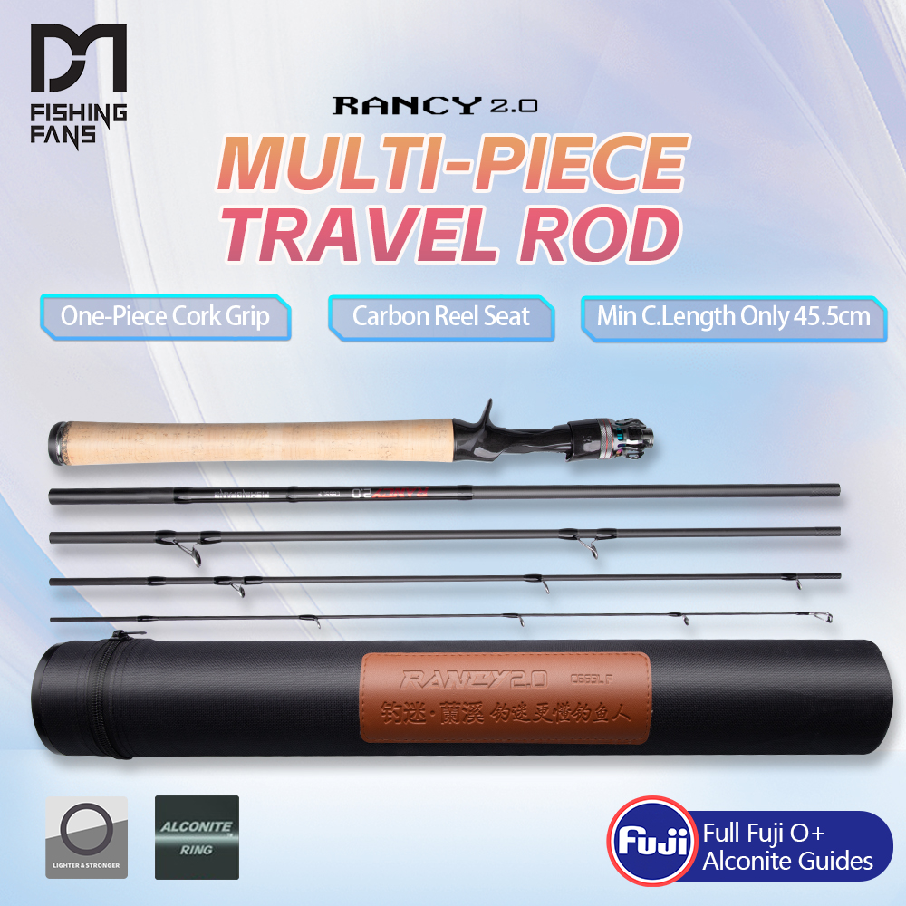 คันเบ็ดตกปลา FISHINGFANS รุ่น Rancy2.0 LML M Power ด้ามคอร์ก AA ไกด์ Fuji O Alconite พร้อมท่อเก็บคัน