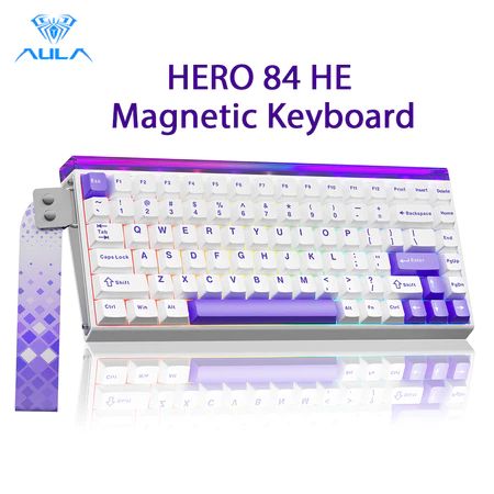 Aula Hero 84He คีย์บอร์ดแม่เหล็กแบบมีสาย 8Khz Rgb สําหรับเล่นเกม