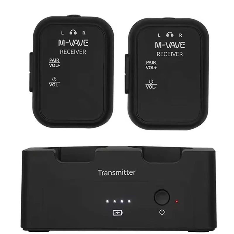 ระบบตรวจสอบในหูไร้สาย (IEM) M-VAVE WP-12 | 1T2R 2.4GHz พร้อมการเล่นต่อเนื่องนาน 24 ชั่วโมง