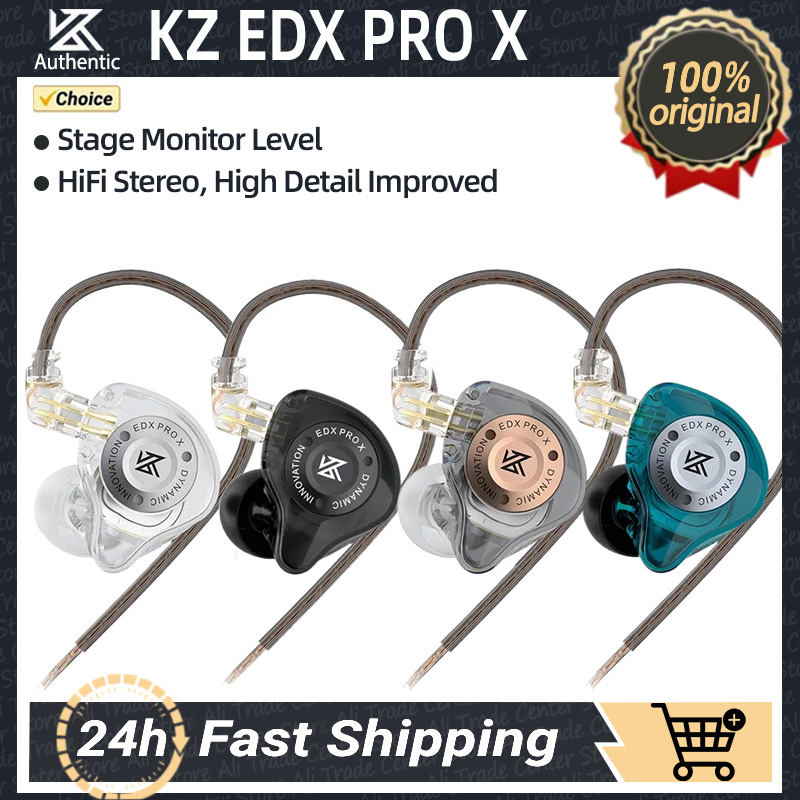 หูฟังแบบเสียบสาย KZ EDX PRO X ไดร์ฟเวอร์ไดนามิก เบสแน่น ตัดเสียงรบกวน พร้อมไมโครโฟน ถอดสายได้ เหมาะส