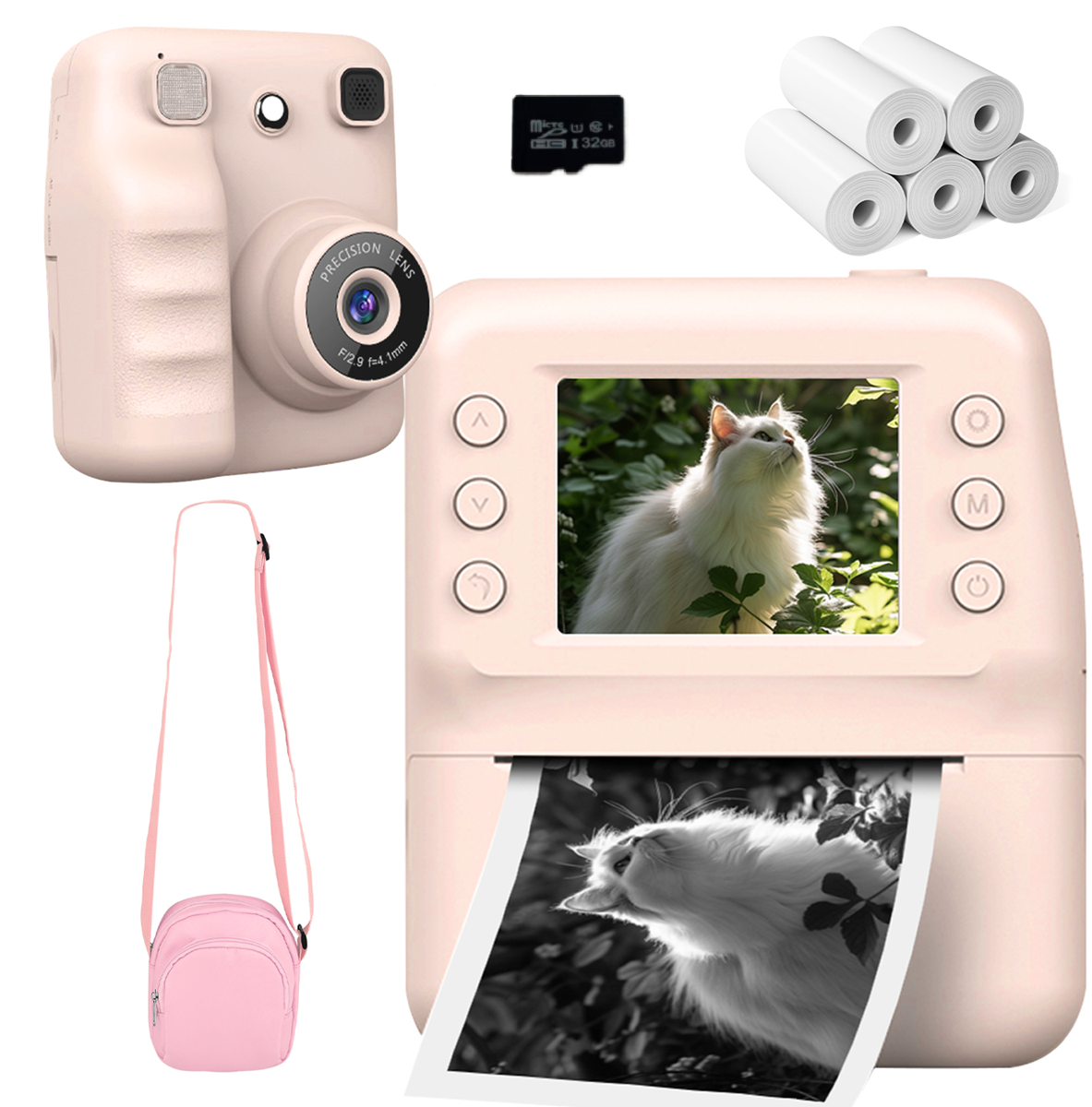 เครื่องพิมพ์ภาพถ่ายขนาดเล็กความร้อนกล้องพิมพ์ทันที - ของเล่นของขวัญดิจิตอลแบบพกพาสําหรับวันเกิดชายหญิง