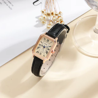 Niche Vintage นาฬิกาควอทซ์กันน้ําการออกแบบสี่เหลี่ยมเล็กเข็มขัดหรูหราสําหรับผู้หญิง