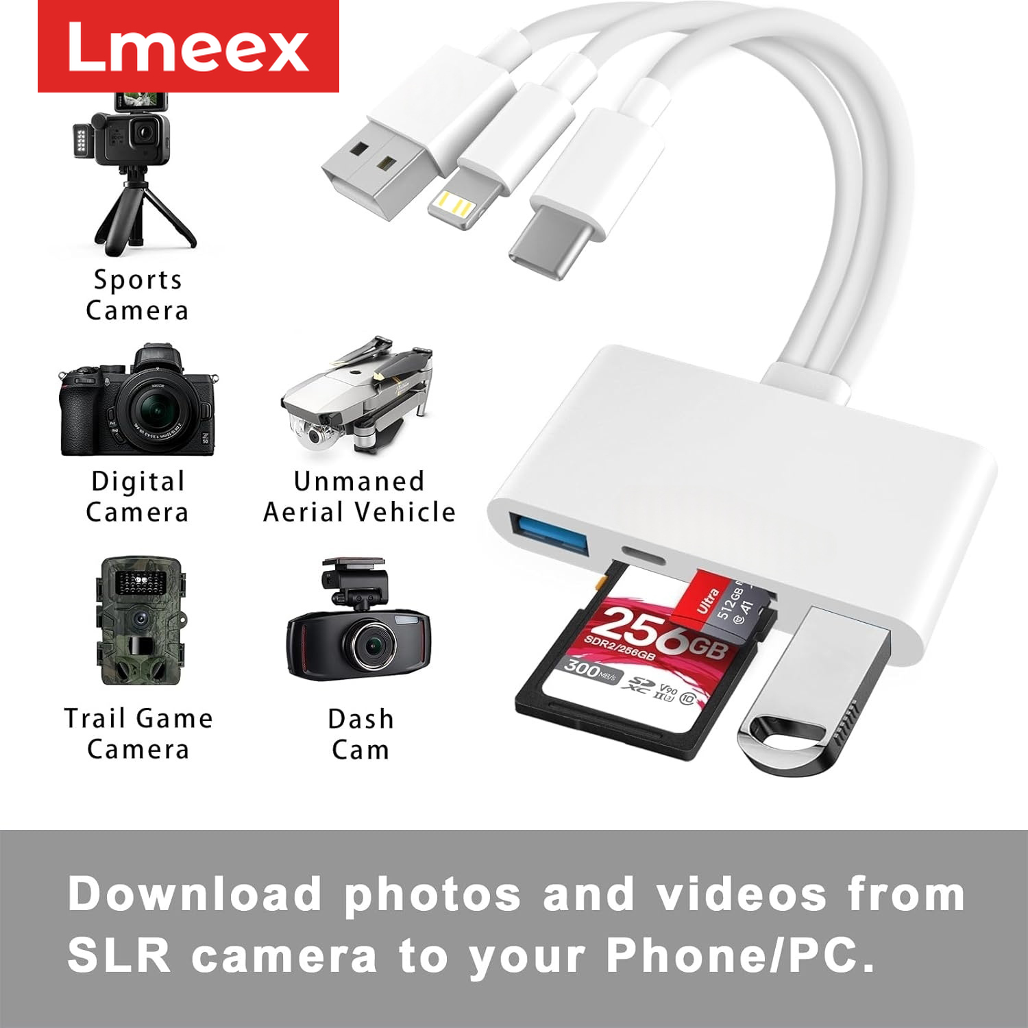 USB 5 in 1 3.0 OTG SD TF Card Reader VGA To Type C Hub Adapter สําหรับ iOS/Android