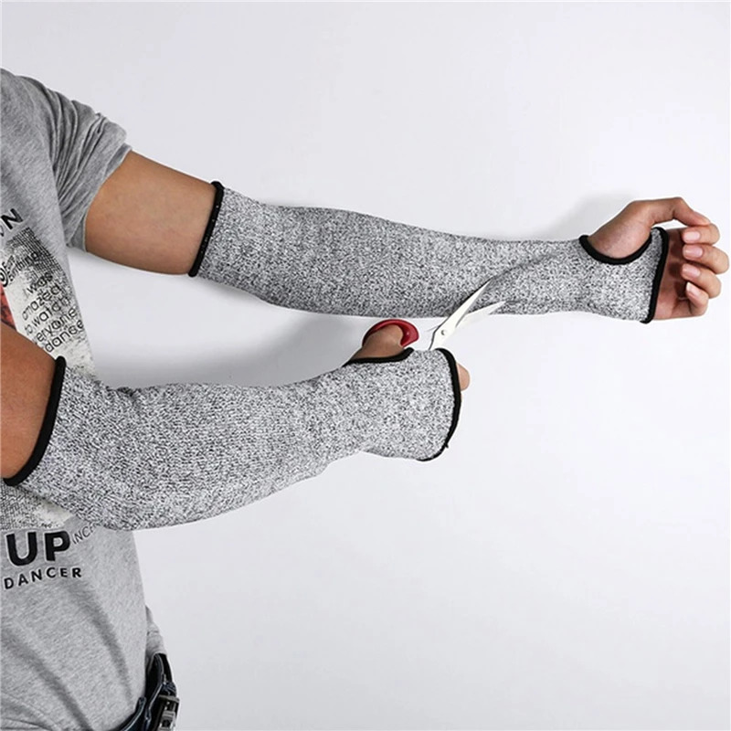 นํากลับมาใช้ใหม่ระดับ 5 Hppe ตัดทน Anti-Puncture Arm Sleeve Fingerless Protection 30 ซม. 1 ชิ้น