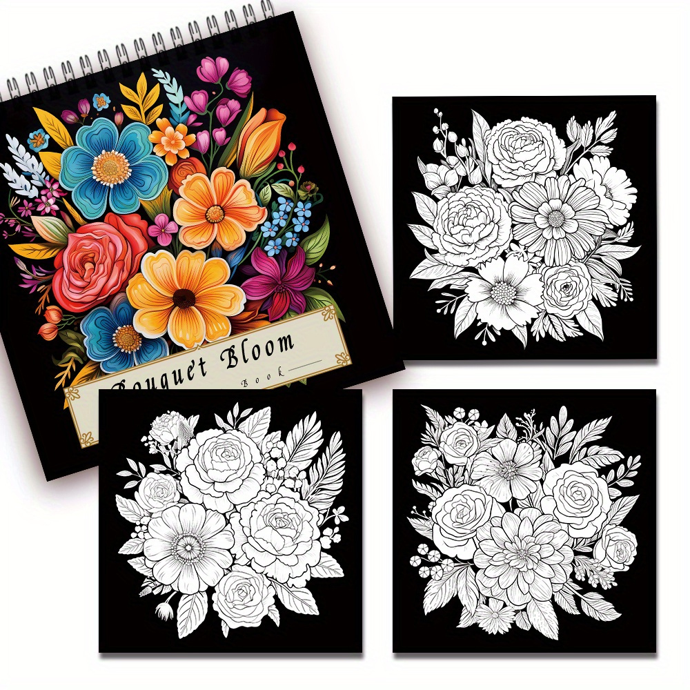 สมุดระบายสีสําหรับผู้ใหญ่แบบเกลียวผู้หญิง 30 แผ่น ขนาด 8.3×8.3 นิ้ว กระดาษ 100 แกรม เพื่อบรรเทาความเครียด ของขวัญงานปาร์ตี้ ราคา ถูกที่สุด ดีลบีเคเค แกลเลอรีภาพที่ 4