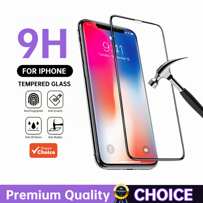 ฟิล์มกระจกนิรภัย 9H สําหรับกันรอยหน้าจอไอโฟน รุ่น 11 12 13 14 15 16 17 XR Pro Max Plus Mini