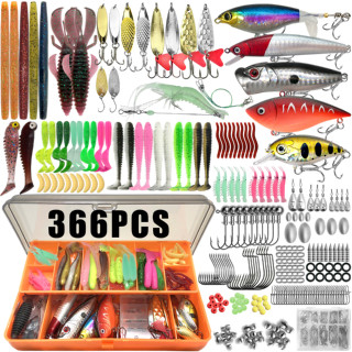 ชุดล่อตกปลากล่องเหยื่อแข็งนุ่มตะขอเกลือน้ําจืด